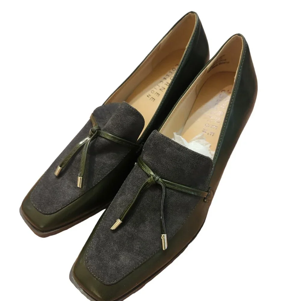 New Journee Collection Crawford Loafer Style Pumps, Square Toe, & Bow - Picture 9 of 10
